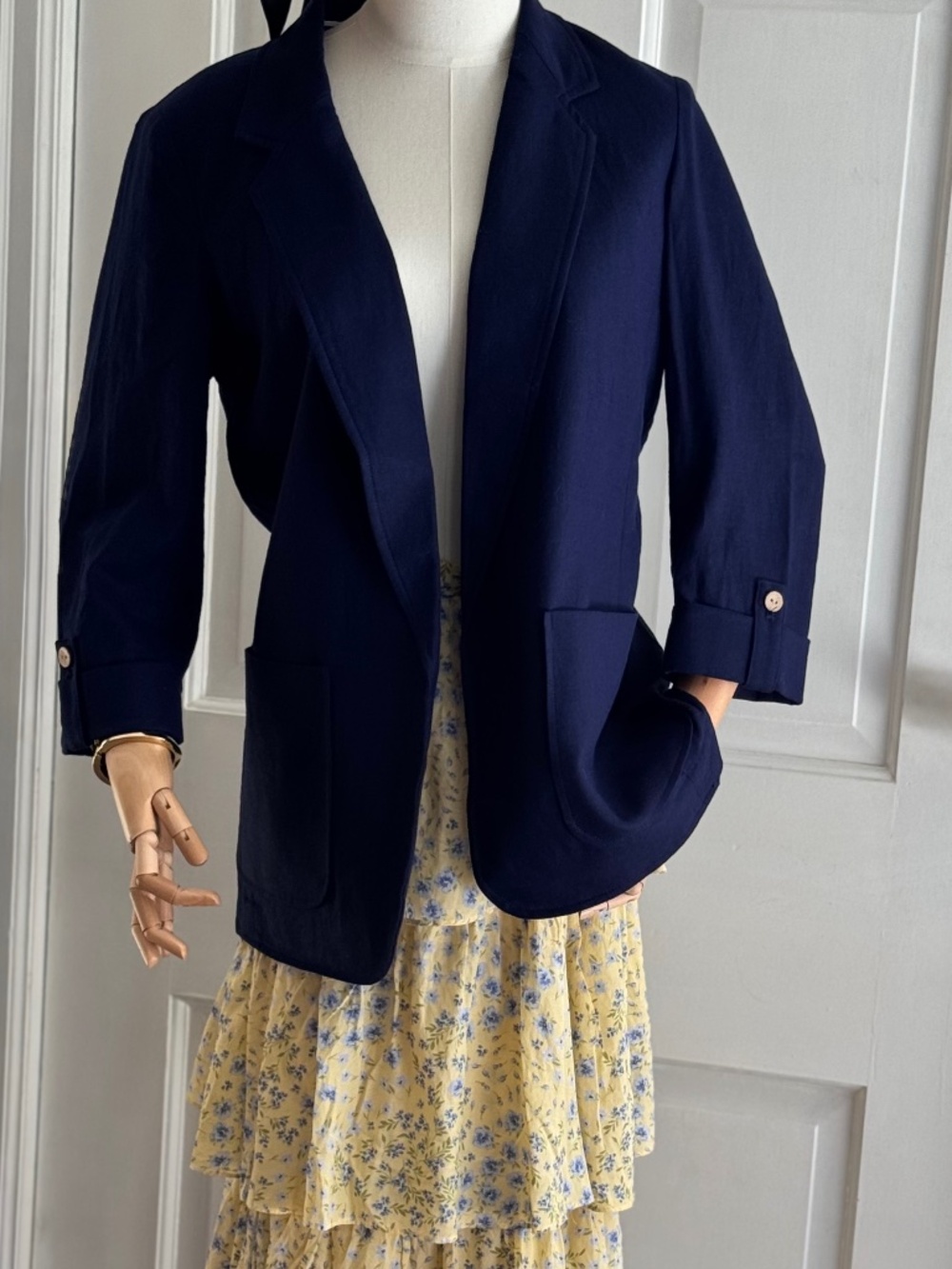 Navy linen blazer